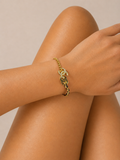 Bracelet alliage noir et or
