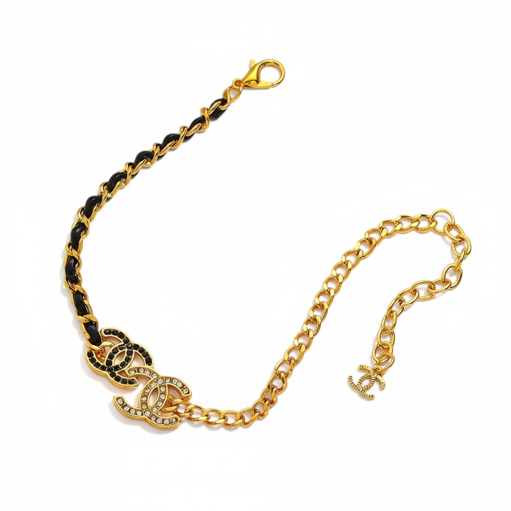 Bracelet alliage noir et or