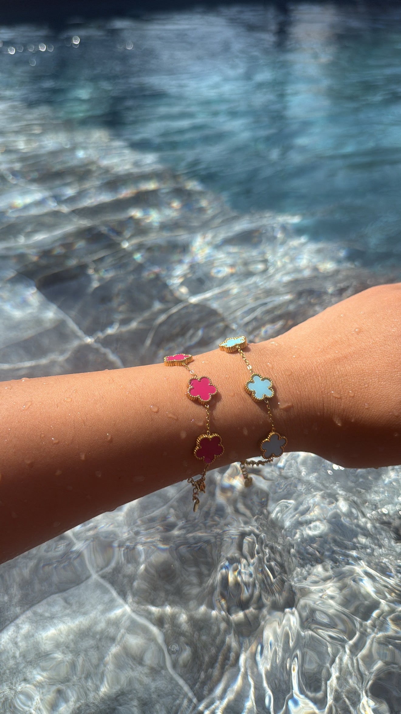 Bracelet trèfle coloré
